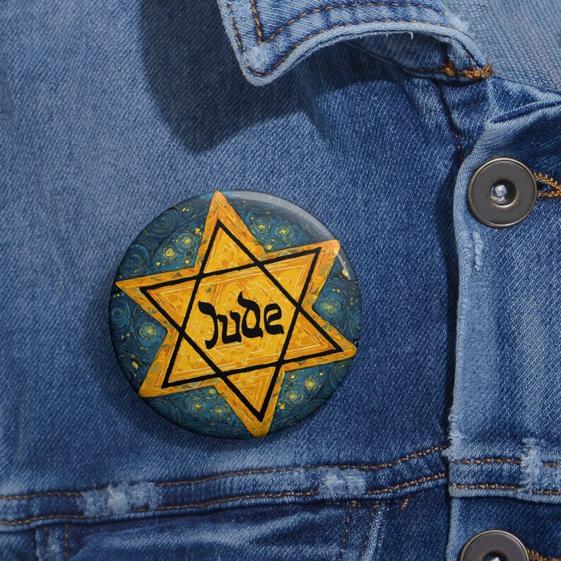 Holocaust Remembrance Day - We Remember! JUDE star. Small but fierce nation. - Pin Buttons image 3
