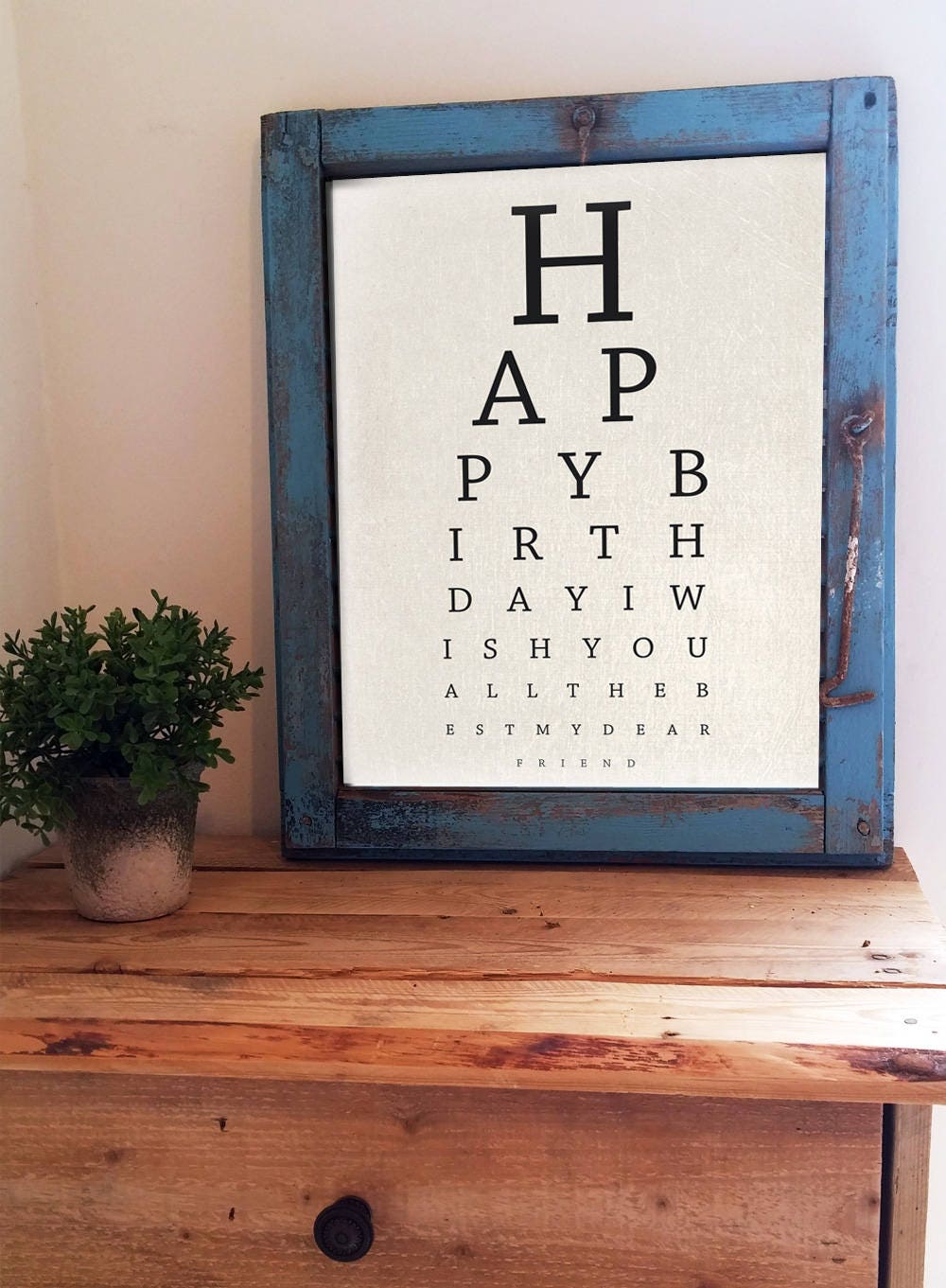 Printable Happy Birthday Card Eye Chart Humoristic Birthday Card I ...
