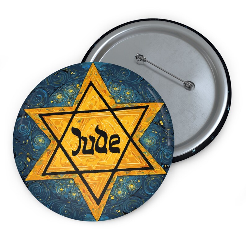 Holocaust Remembrance Day - We Remember! JUDE star. Small but fierce nation. - Pin Buttons image 4