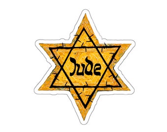 Gelber David Star Hood Aufkleber