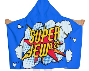 Super Jew 0.2% - super hero kids Youth Hooded Towel