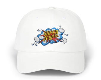 Embroidered Classic Dad Cap, Super Jew 0 2 Logo Hat, Jewish Population Gift, Religious Headwear, Judaism Baseball Cap, Earth Jew Hat
