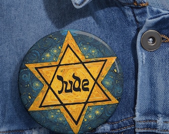 Holocaust Remembrance Day - We Remember! JUDE star. Small but fierce nation. - Pin Buttons