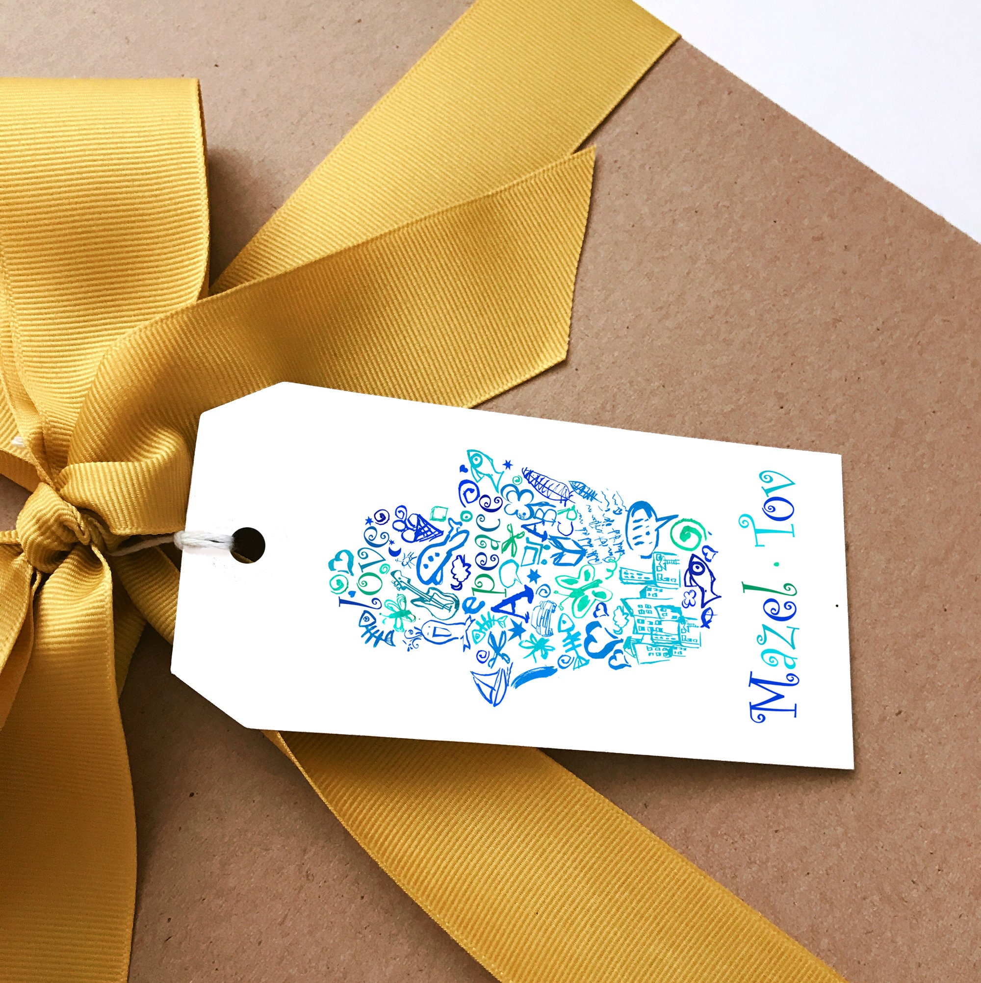 Printable Mazal Tov and Hamsa Card Good Fortune מזל טוב I Instant Download Card Print Yourself ...