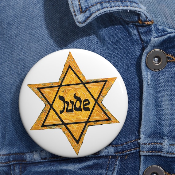 Proud to be a Jew! JUDE star. Small but fierce nation. JUDE Pin Buttons