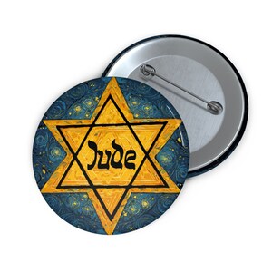 Holocaust Remembrance Day - We Remember! JUDE star. Small but fierce nation. - Pin Buttons image 6