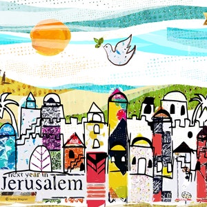 Next year in Jerusalem Kids&#39; Puzzle, 30-Piece, with peace dove and Star of David in the sky