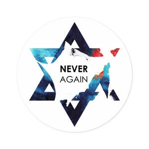 NEVER Again Round Stickers, Indoor\Outdoor