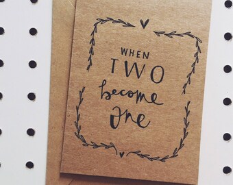 "When two become one" greeting card