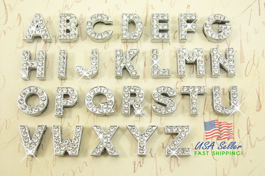 Pick Choose Your Own Slide Letters Charms Wholesale Full Rhinestone 8…