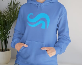 Homestuck Breath Aspect | Ocean Wave Logo Hoodie | Blue Swirl Graphic Hoodie