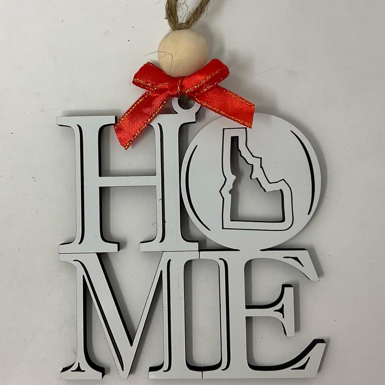 Idaho HOME Ornament: Laser Cut Wood Holiday Decoration - Etsy