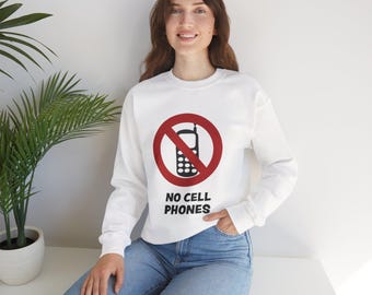 Lukes Diner No Cell Phones Sweatshirt | Gilmore Girls Inspired | Midweight Crewneck Sweatshirt
