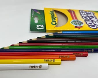 Lápices de colores Crayola personalizados con grabado láser: útiles escolares personalizados