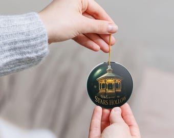 Welcome to Stars Hollow Ornament | Gazebo Ceramic Holiday Decoration