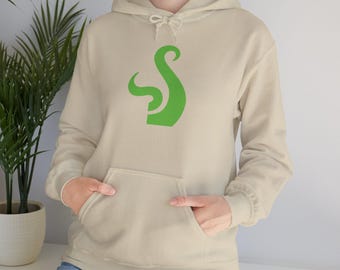 Sand Colored Hoodie With Green Squiggle | Life Aspect | Homestuck Inspired God Teir Symbol