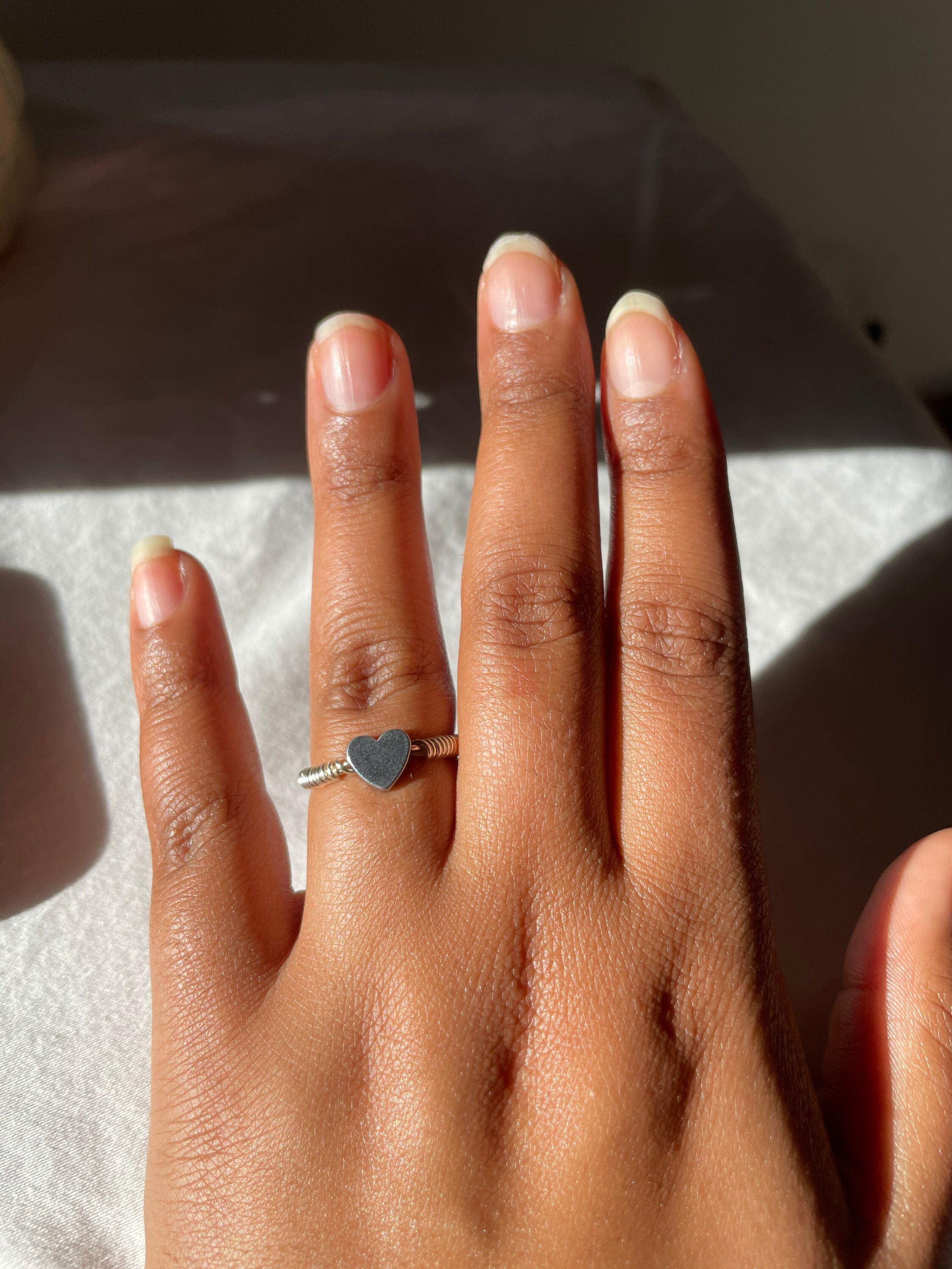 PREEK Rough Heart Stone Ring SV925 Size 17