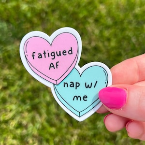 Vinylsticker vermoeide autofocus | Sticker chronische vermoeidheid, sticker chronische ziekte, onzichtbare ziekte, Spoonie-sticker, ME/cvs-sticker