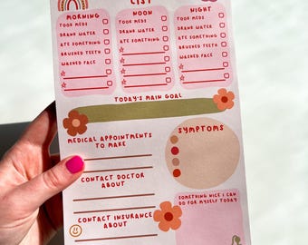 Disability To Do List Notepad | Daily Health Planner, Medical Planner, Medication Tracker,  Chronic Illness Planner, Symptom Tracker