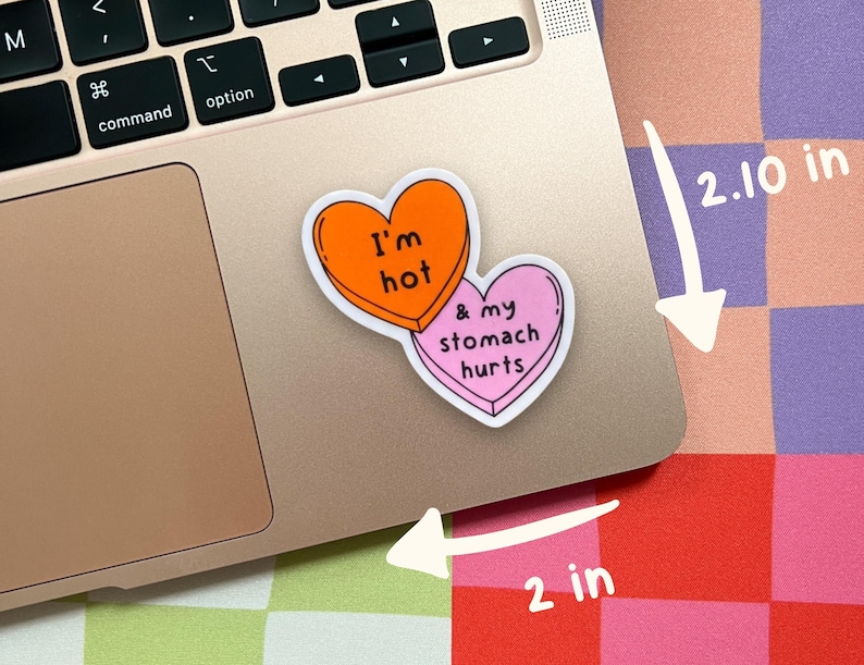 I'm Hot & my Stomach Hurts Vinyl Sticker | IBS Sticker, Crohn's Sticker, Ulcerative Colitis Sticker, Gastroparesis Sticker, Chronic Illness image 2