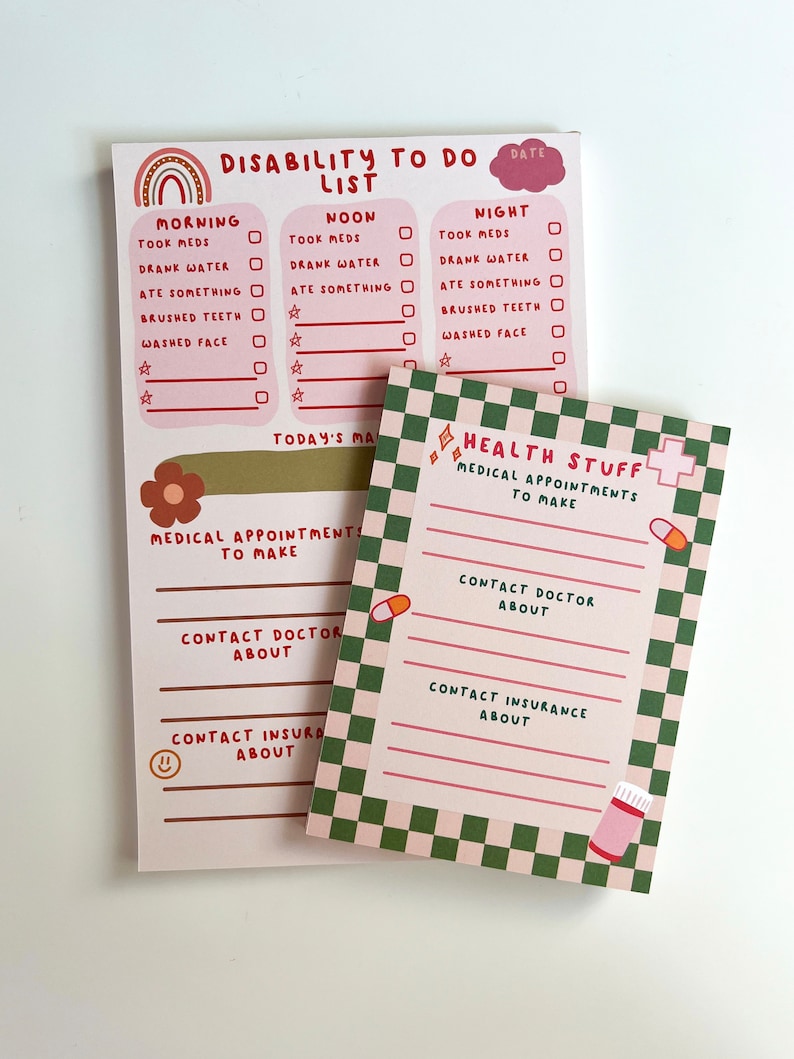 Disability To Do List Notepad | Daily Health Planner, Medical Planner, Medication Tracker, Chronic Illness Planner, Symptom Tracker image 7
