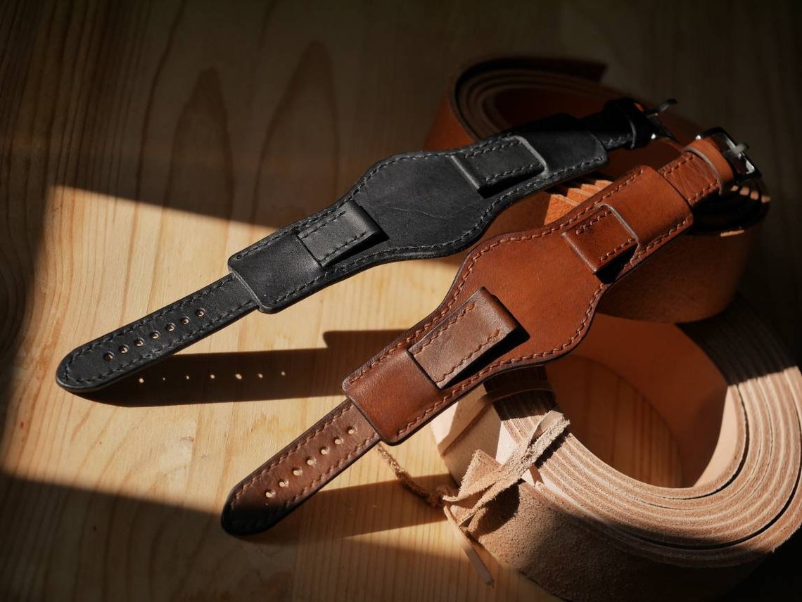 Handcrafted Genuine Leather Cuff Watch Band 16mm 18mm 20 Mm Etsy UK