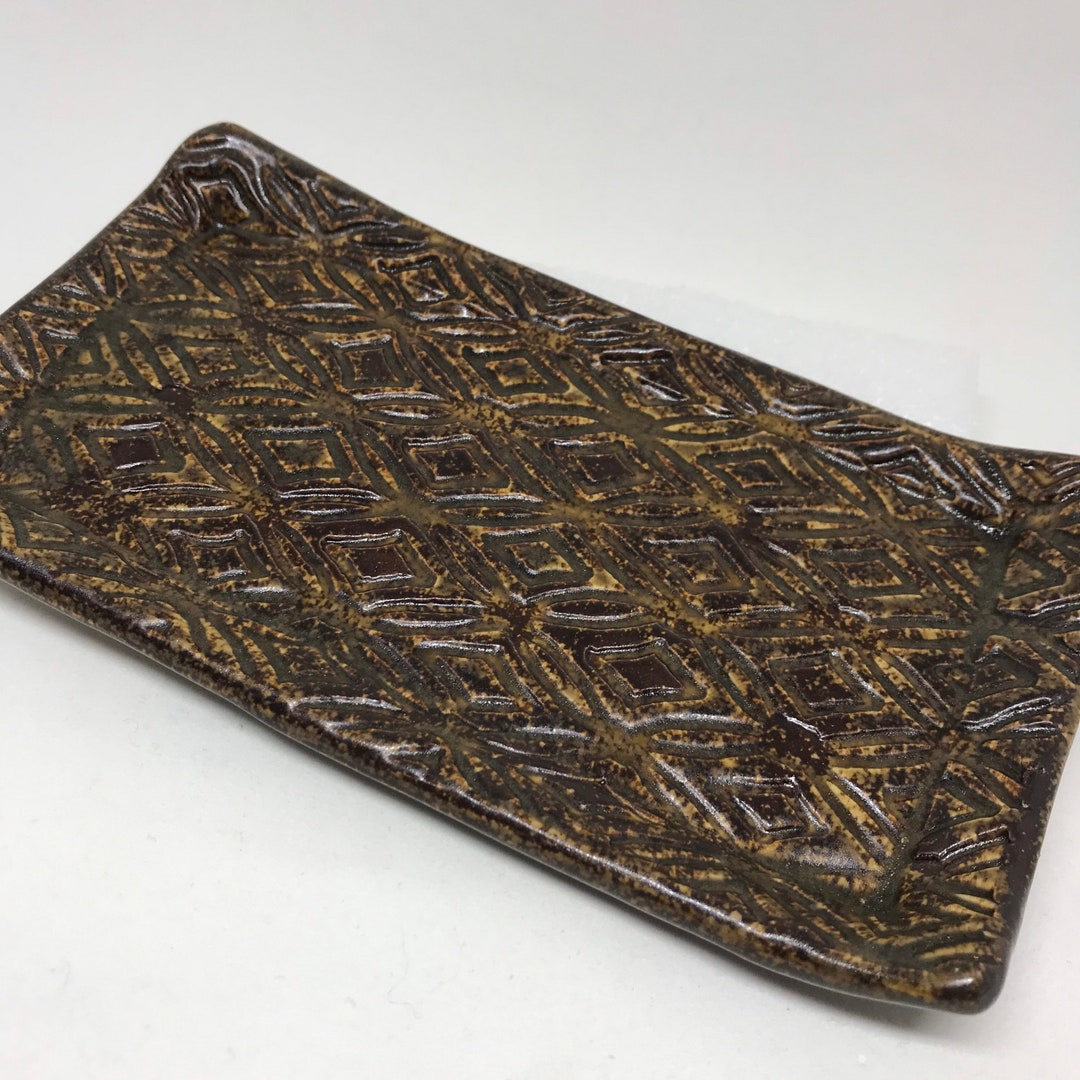 Small Ceramic Rectangular Plate- Assorted Colors and Patterns -butter ...