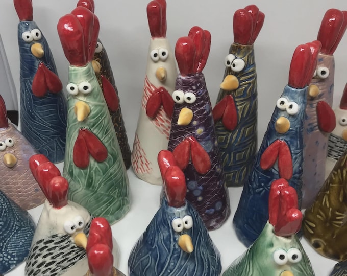 MADE TO ORDER -"Natural" and Other Colors Crazy Chicken Saltshaker