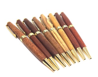 Streamline Ballpoint Pens - Gold Plating and Hardwoods