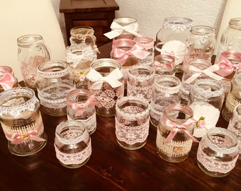 Vintage decoration set 25 piece pink wedding