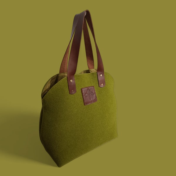 Sac en laine feutrée "Vert Anis"