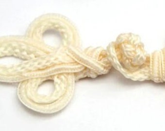 Pack of TEN - Ornate Frog Closures / Clasps: Black or Cream