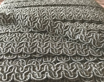 10m Silver Grey Upholstery / Gimp Braid 1.5cm Wide