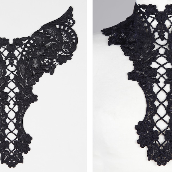 LARGE Ornate Lace / Braid Motif Applique / Choker - Gothic