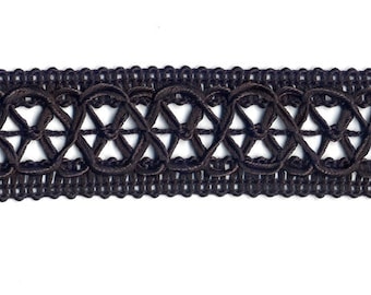 10m x 3cm Wide Ornate Black Braid - Chokers, Hat bands, Costume