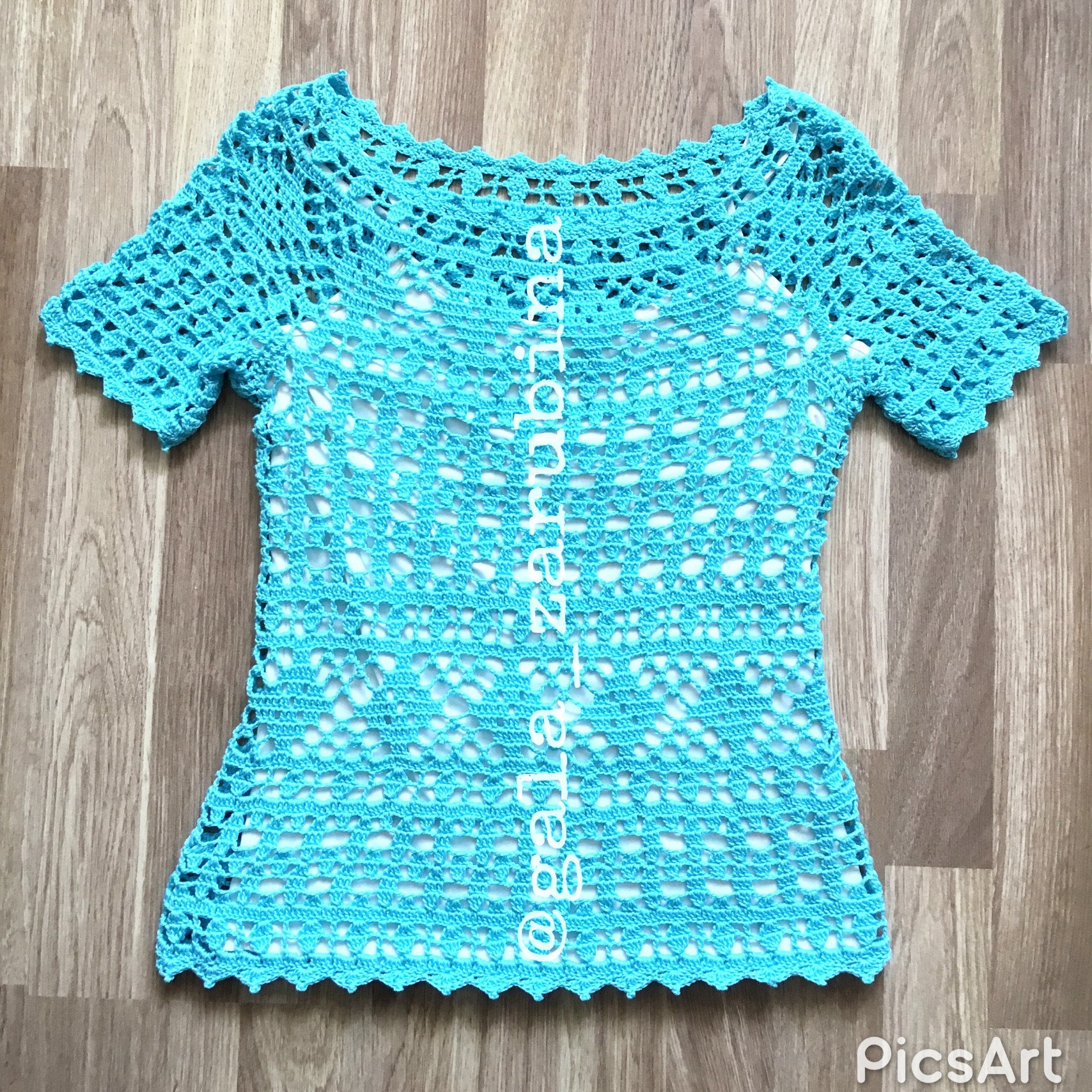 Woman crochet top Audrey summer cotton lace PDF Etsy