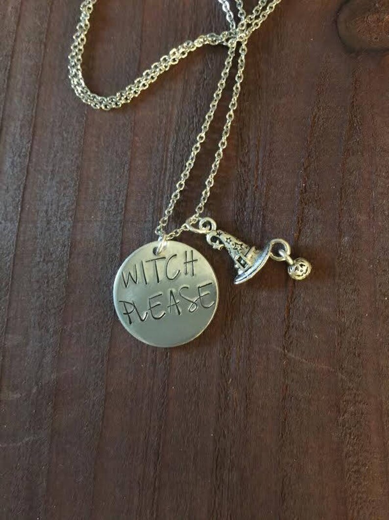 Witch Please Necklace Halloween Necklace Halloween Jewelry Etsy