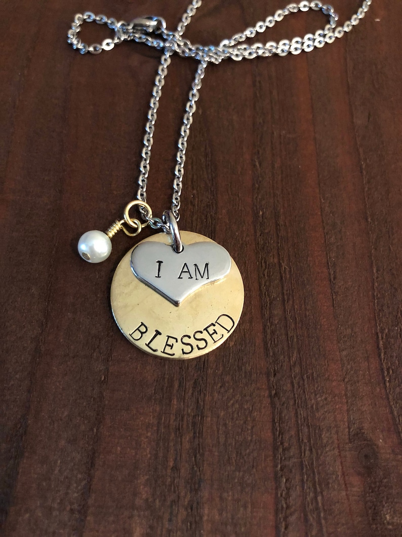 I Am Blessed Necklace I Am Blessed Jewelry Gold & Silver Etsy