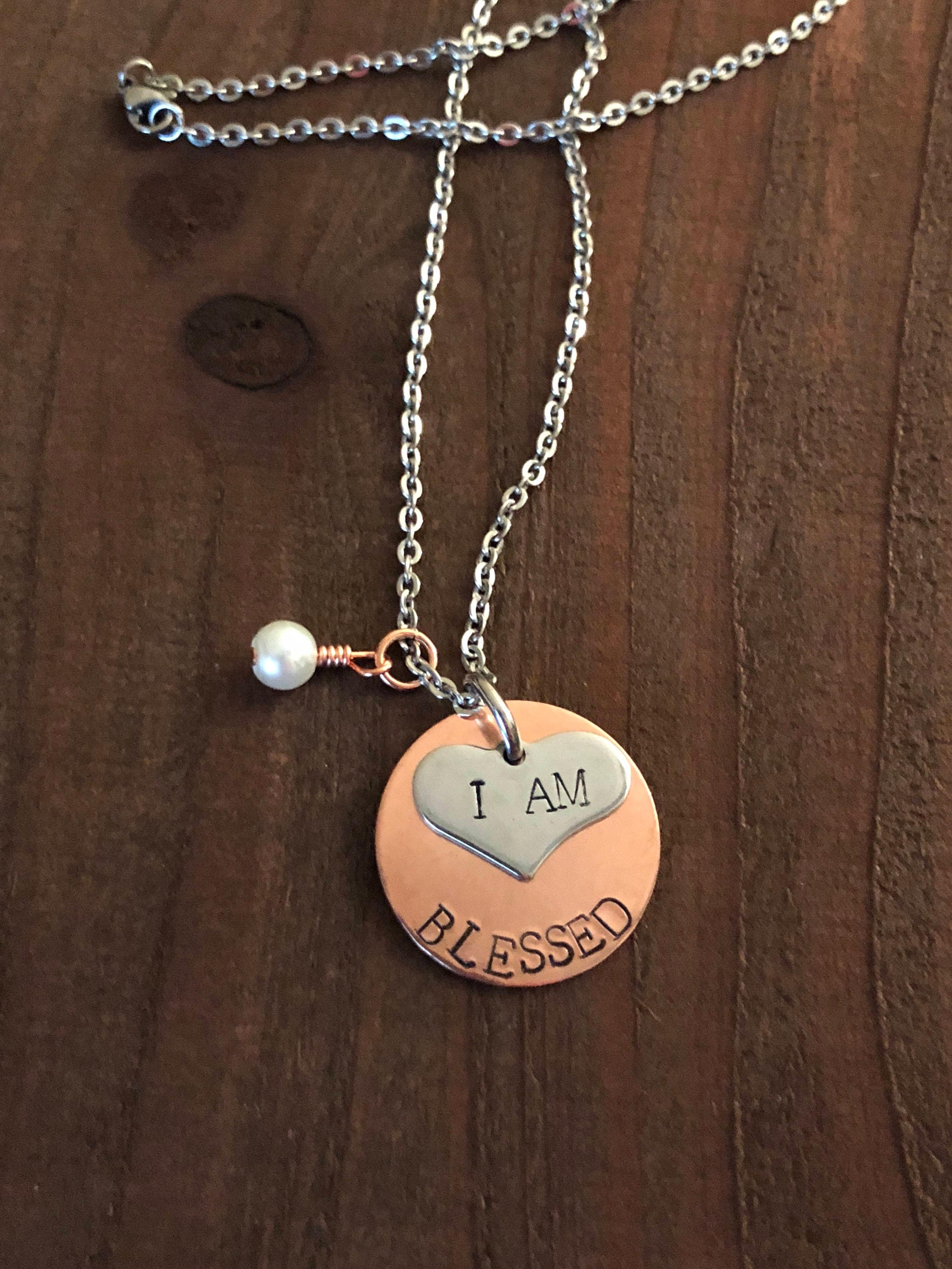 I Am Blessed Necklace I Am Blessed Jewelry Copper &Silver Etsy