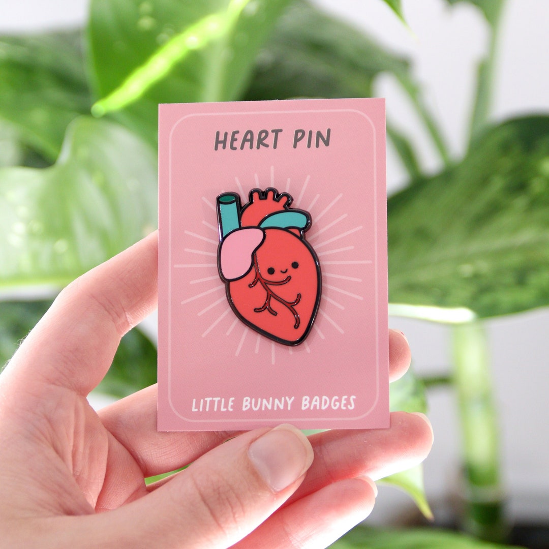 Anatomical Heart Enamel Pin - Etsy