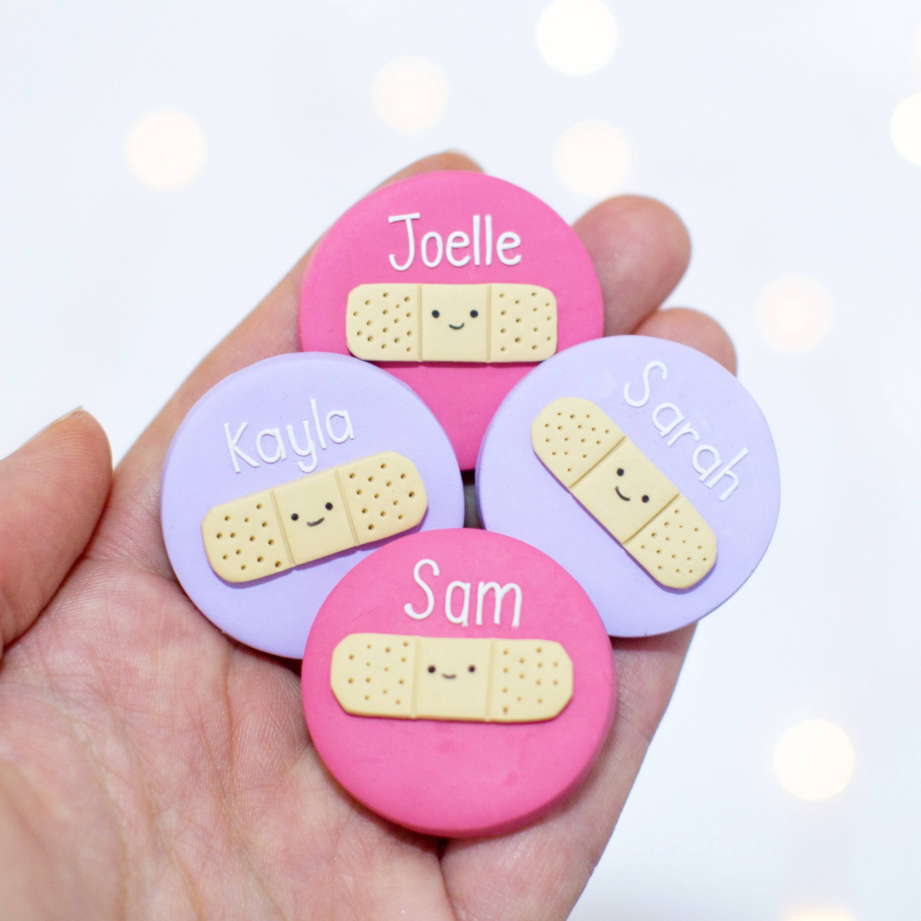 Personalised Bandaid Name Badge Handmade Polymer Clay Badge Etsy