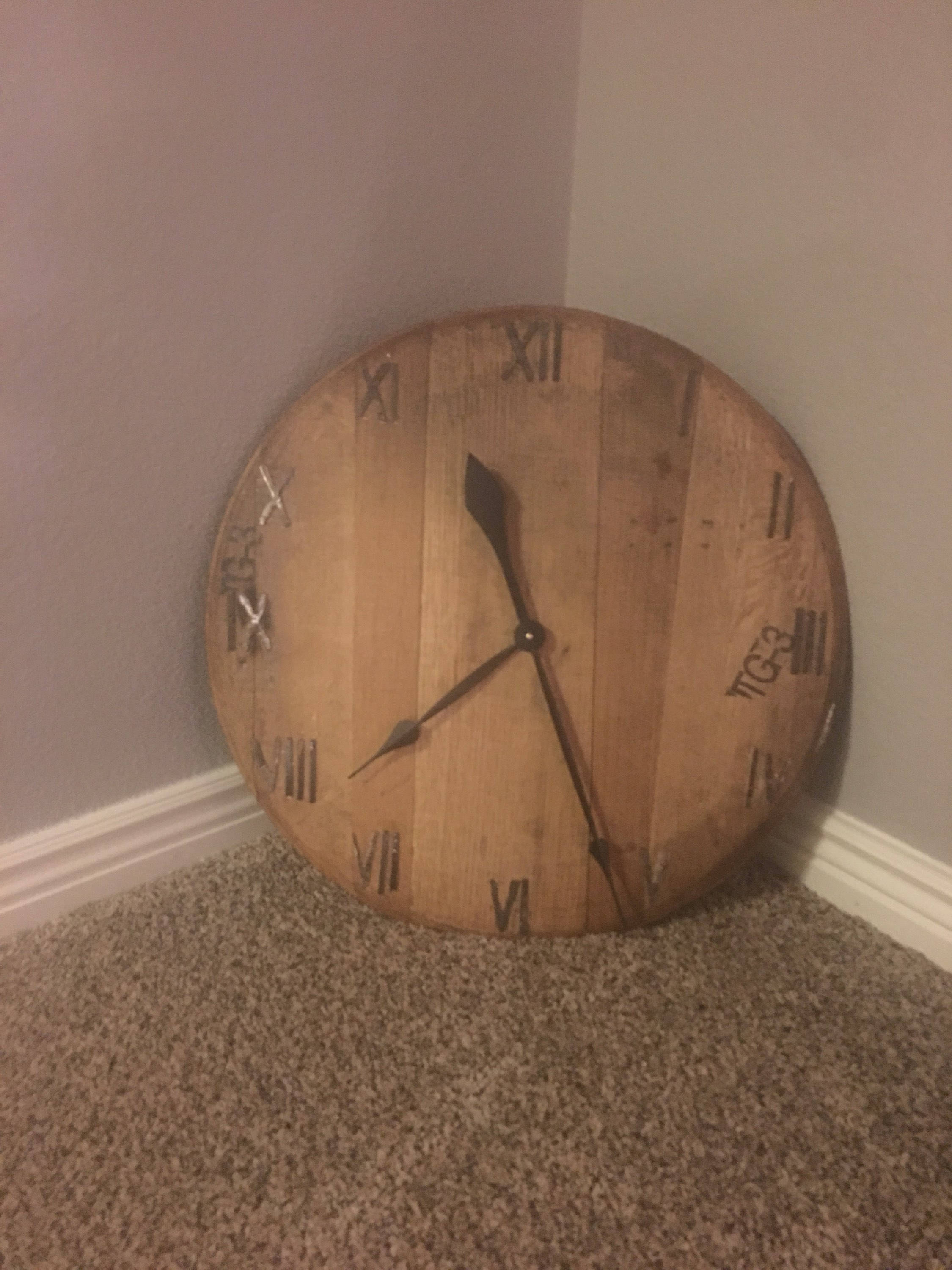 Bourbon Barrel Head Clock Etsy