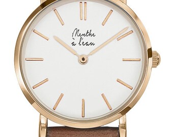 Women's brown leather watch