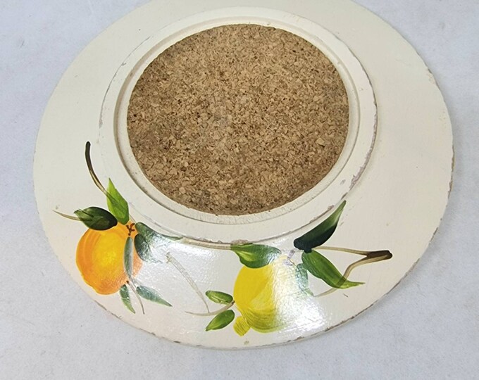 Vintage Hand Painted Teapot Stand Delightful Vintage Round Wooden Pot