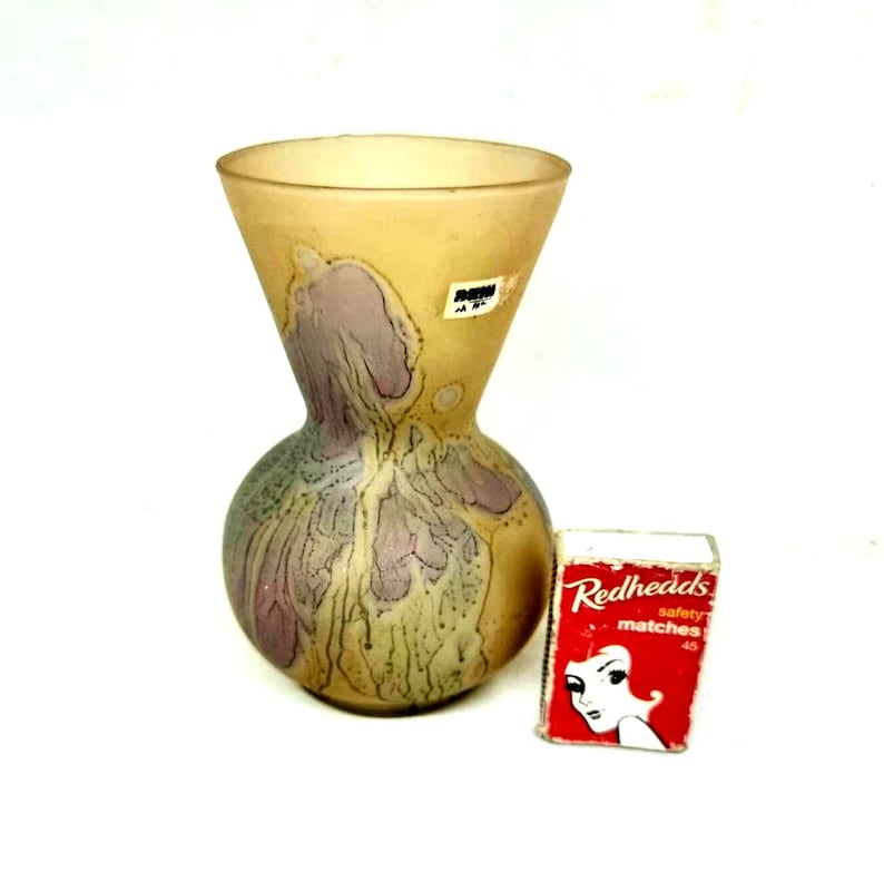 Simron Vase Vintage 'simron' Hand-stained Glass Vase - Made in Israel - Etsy Australia