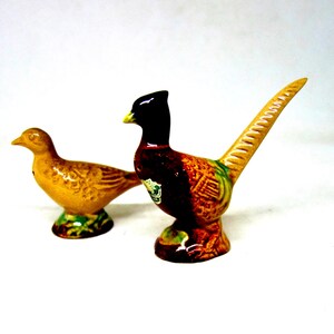 Vintage Ceramic Rosemeade Pheasant Salt and Pepper Shakers - Collectable Bird Shakers from North Dakota USA