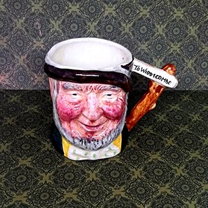 Vintage  Miniature Toby Jug - Uncle Tom Cobleigh - Lancaster & Sandland English Character Ware Toby Jug -  To Widdicombe -