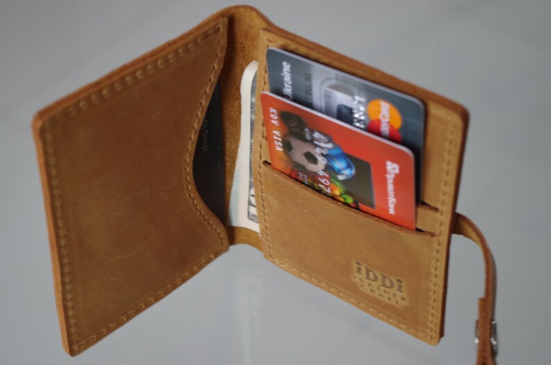 Wallet Bifold Unisex wallet Genuine Leather Handmade Wallet Mens Leather Wallet Simple Wallet Credit Card Wallet SNAP Straw Yellow