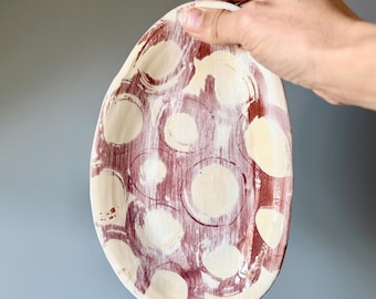 Hand-thrown ceramic serving platter