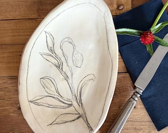 Hand-thrown ceramic serving platter